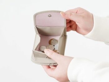 エンボス　ヒップポケット外ボックス小銭二つ折り財布｜micより